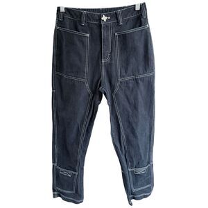 Liquid Lagoon Skater Pants Black with White Stitching Size 33; Streatwear, Skate